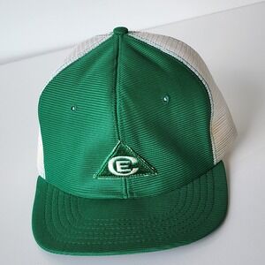 Vintage CE Logo Patch Trucker Hat Mesh Cap Snap Back Triangle Green White 1980s‎